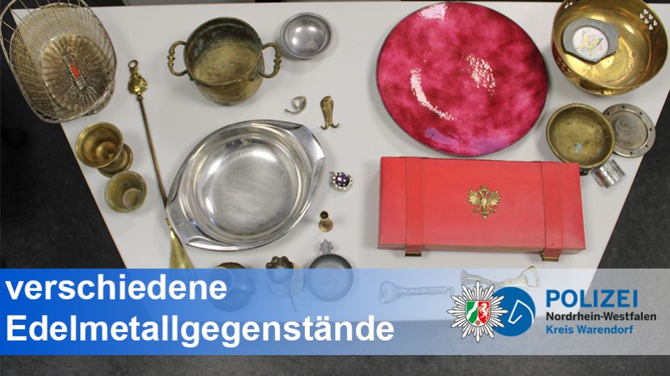 verschiedene Edelmetallgegenstände